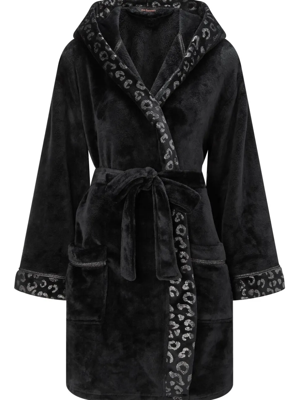 Zwart - Ann Summers Signature Sparkle Fluffy Robe