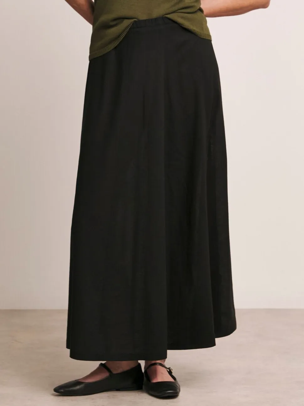 Zwart - Anthology By JD Williams Premium Linen Mix Seam Detail Skirt