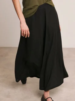 Zwart - Anthology By JD Williams Premium Linen Mix Seam Detail Skirt