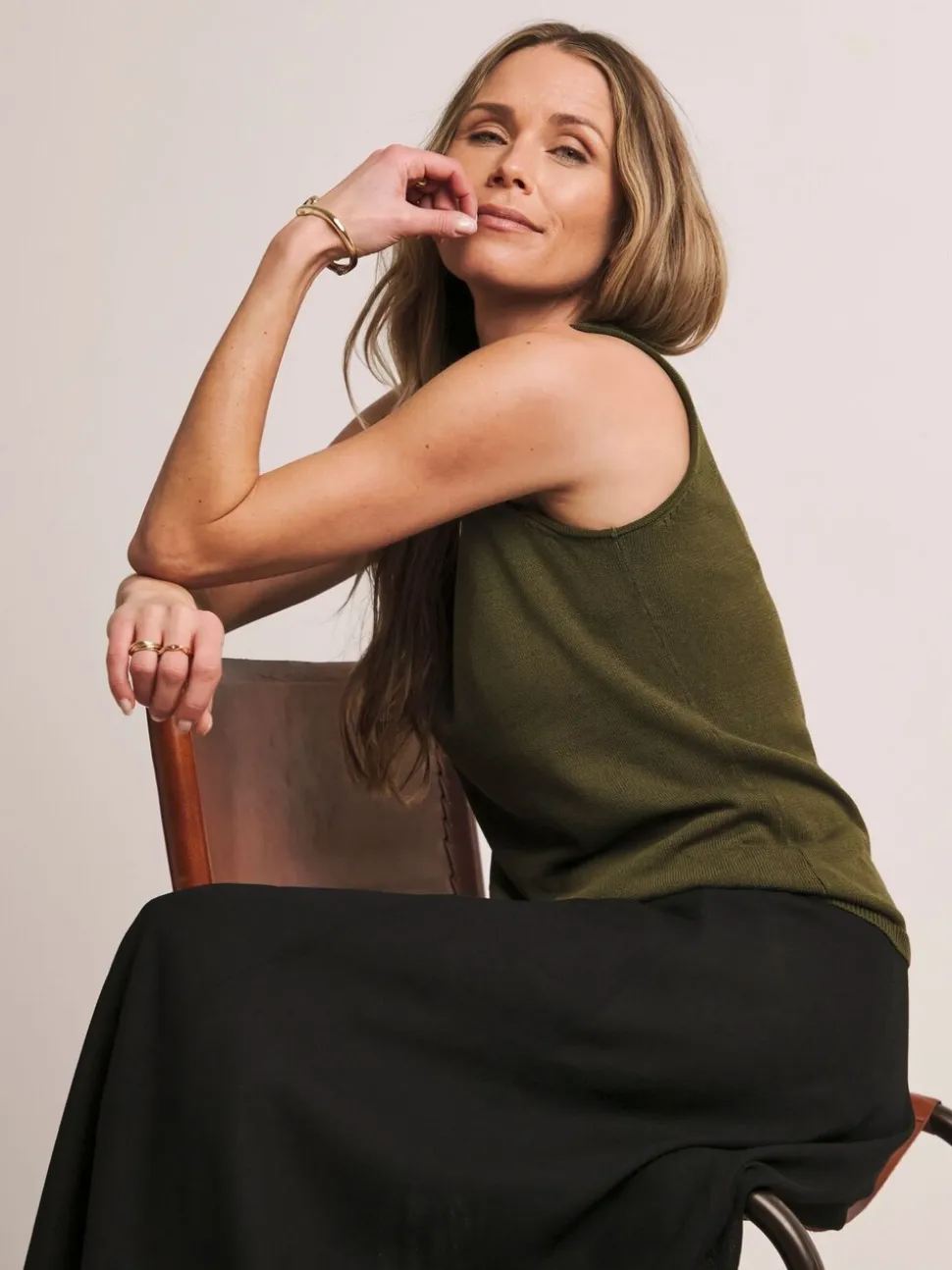 Zwart - Anthology By JD Williams Premium Linen Mix Seam Detail Skirt