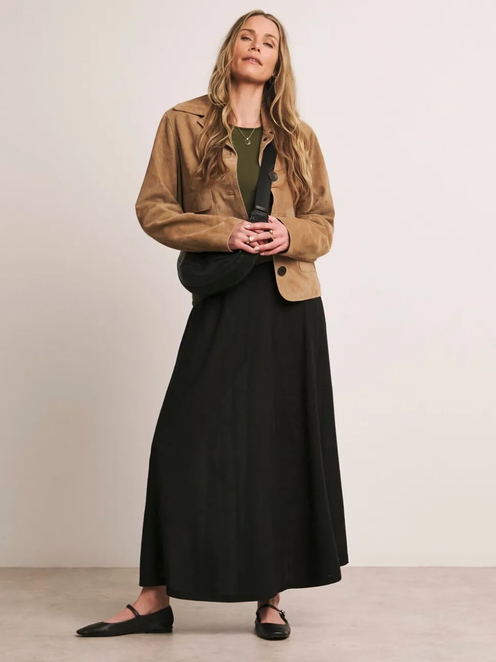 Zwart - Anthology By JD Williams Premium Linen Mix Seam Detail Skirt
