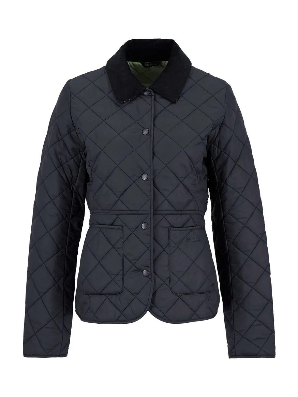 Zwart - Barbour® - Deveron in schuine ruit doorgestikt lichtgewicht jack