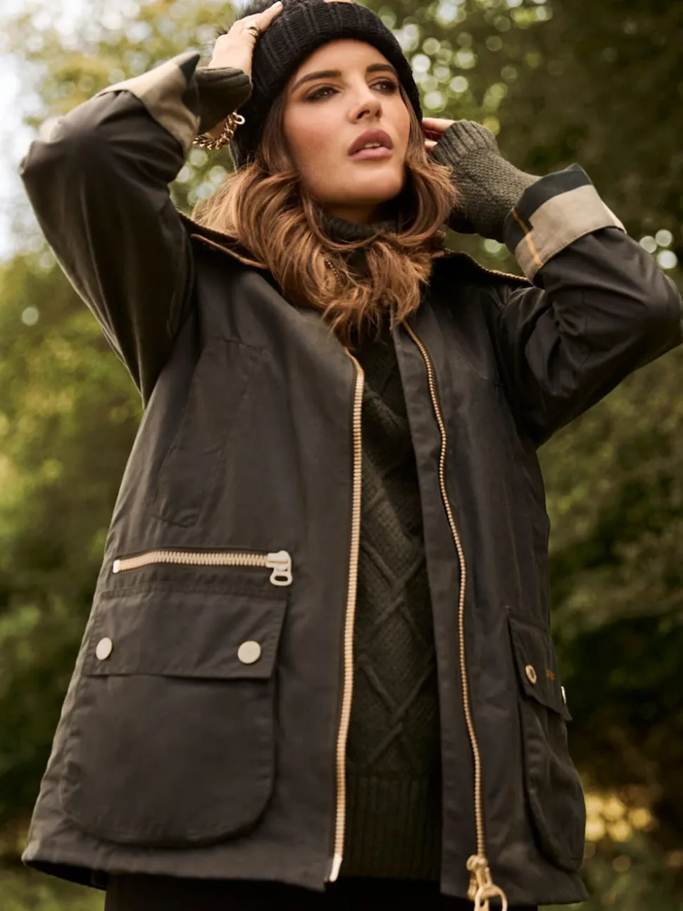 Zwart - Barbour® Saltburn beanie-muts met pompon