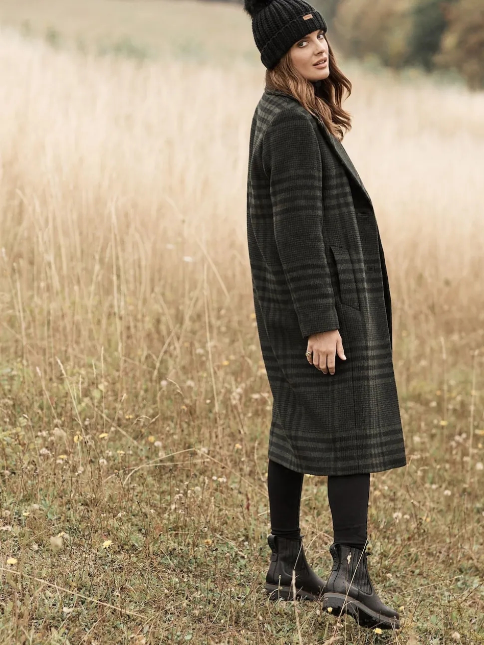 Zwart - Barbour® Saltburn beanie-muts met pompon