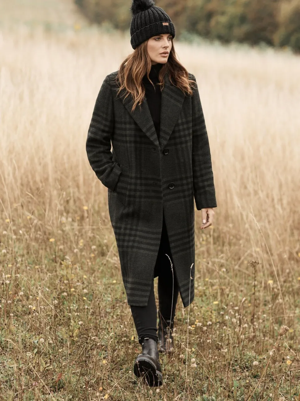 Zwart - Barbour® Saltburn beanie-muts met pompon