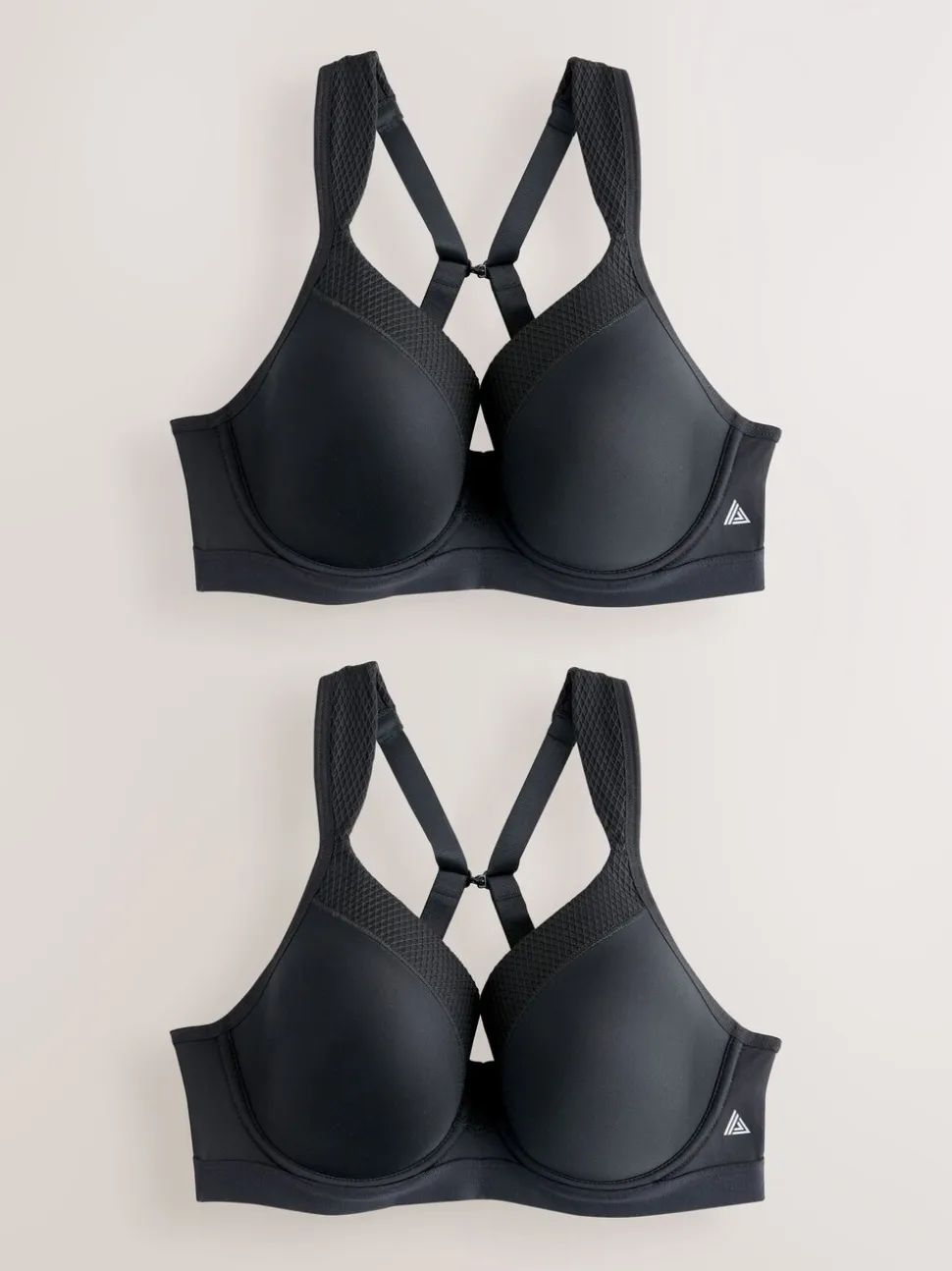 Zwart - B-G High Impact Dry Tech Full Cup Wired Sports Bras 2 Pack