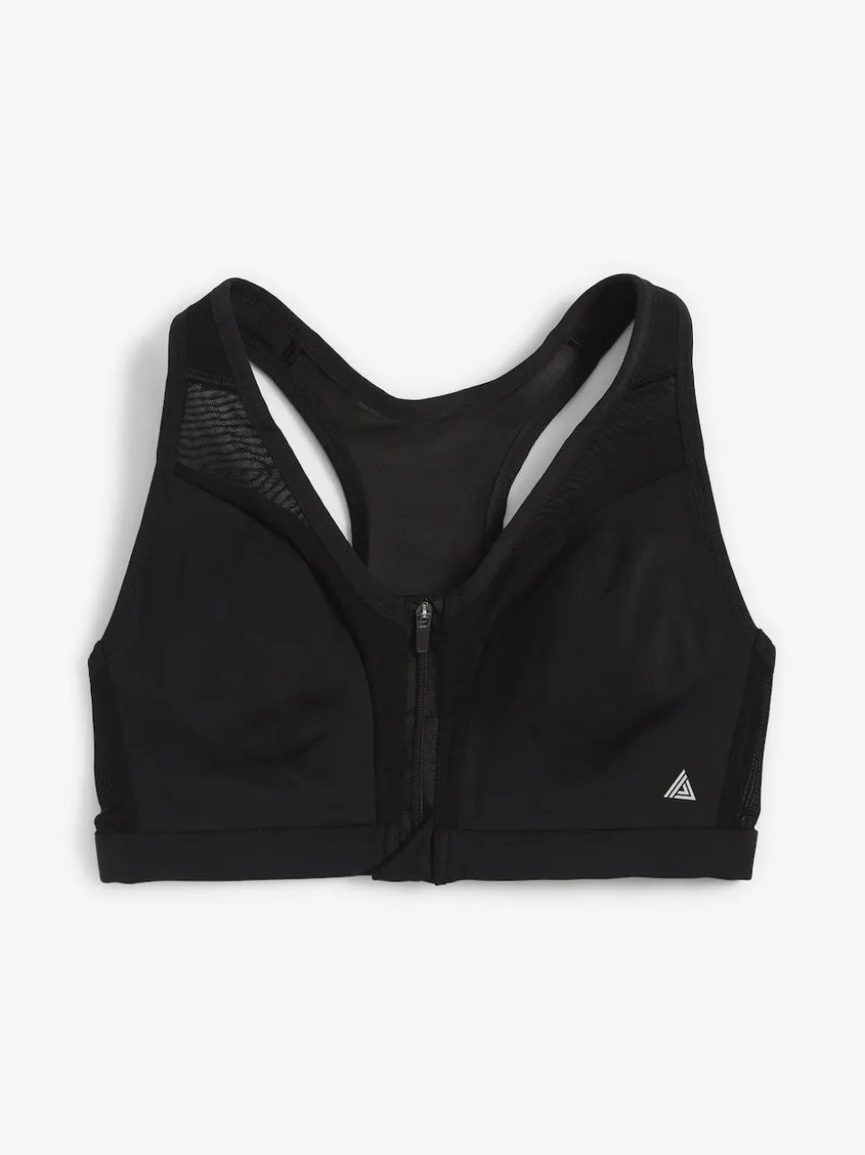Zwart - B-GG Active Sports high impact Dry Tech-sportbeha met rits aan de voorkant