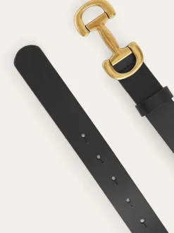 Zwart - Boden - Snaffle leren riem met rand