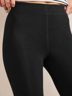 Zwart - Boden legging van jersey met hoge taille
