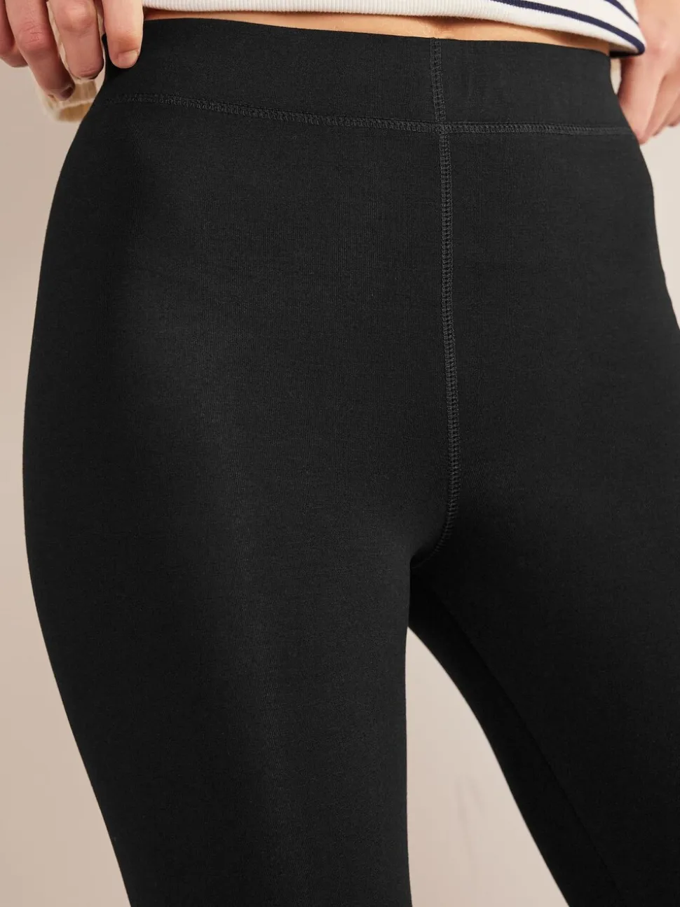Zwart - Boden legging van jersey met hoge taille