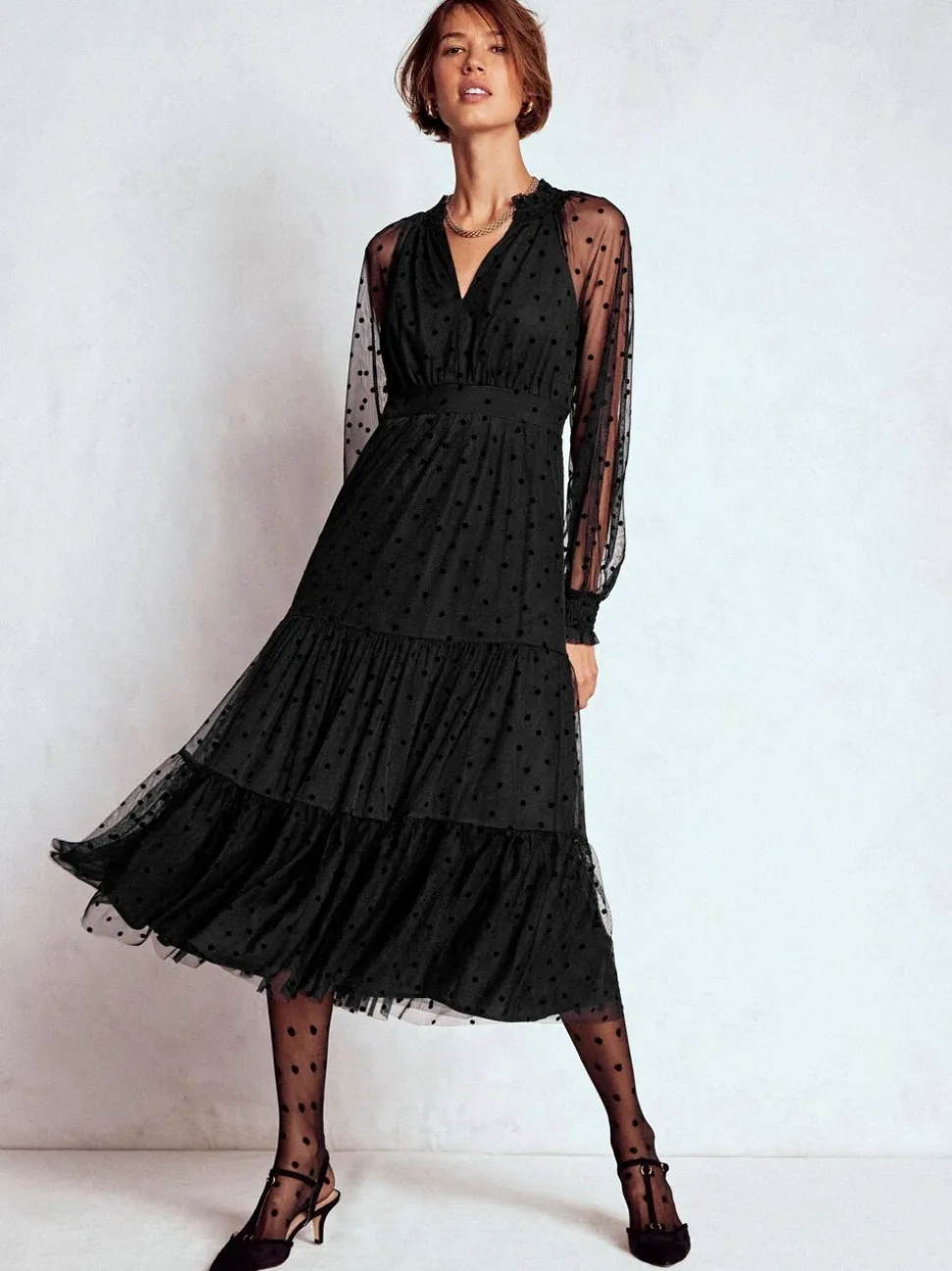 Zwart - Boden Lucille Tulle Midi Dress