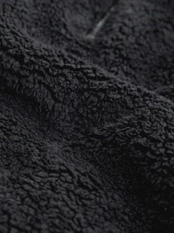 Zwart - Borg fleece met korte rits