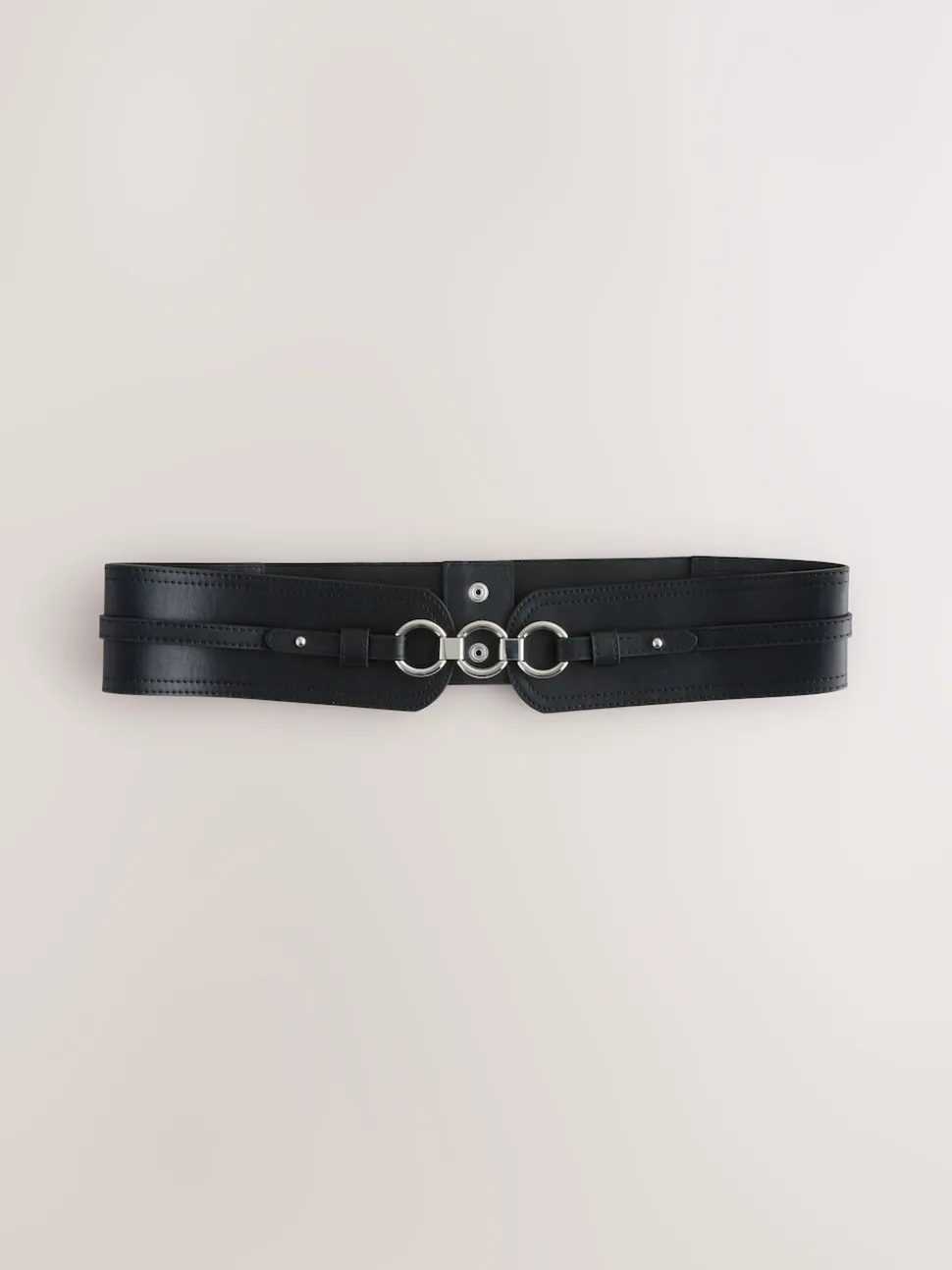 Zwart - Brede riem in korsetstijl