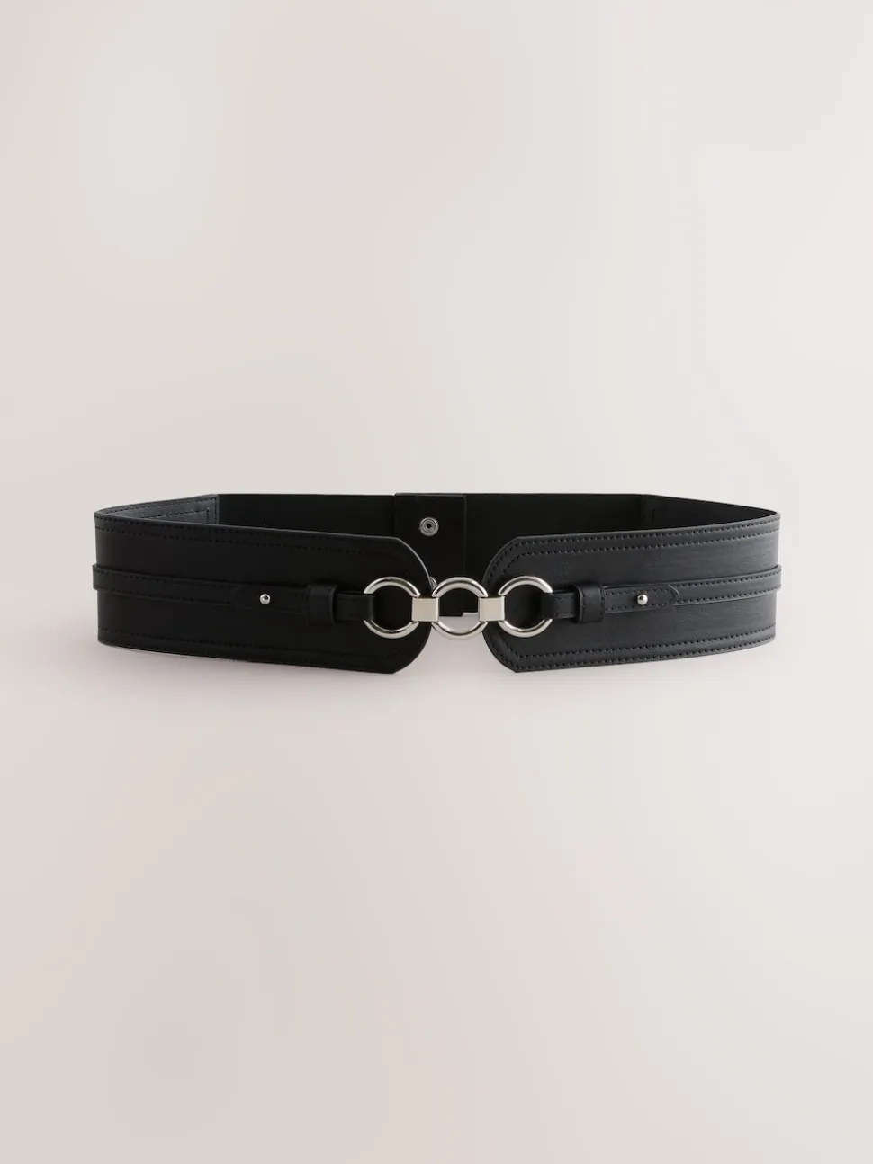 Zwart - Brede riem in korsetstijl