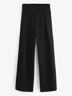 Zwart - Broek met wijde pijpen en elastiek in de achterkant