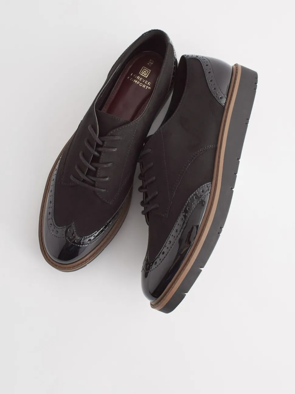 Zwart - Brogue Lace Up Chunky Sole Shoes