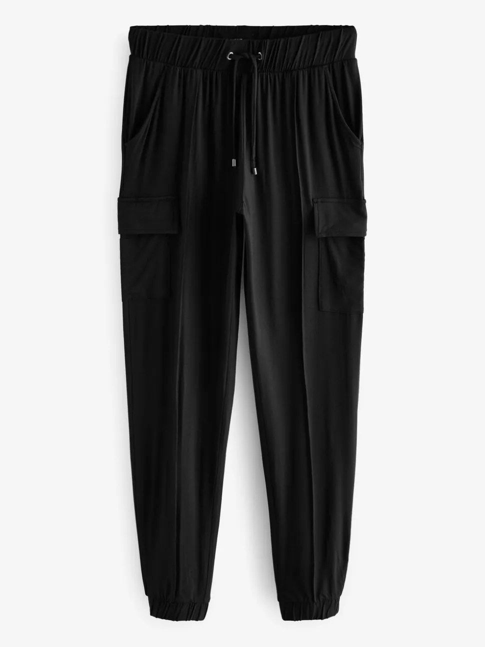 Zwart - Cargo jersey joggingbroek
