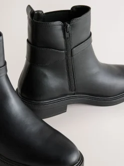 Zwart - Chelsea Boots met gesp
