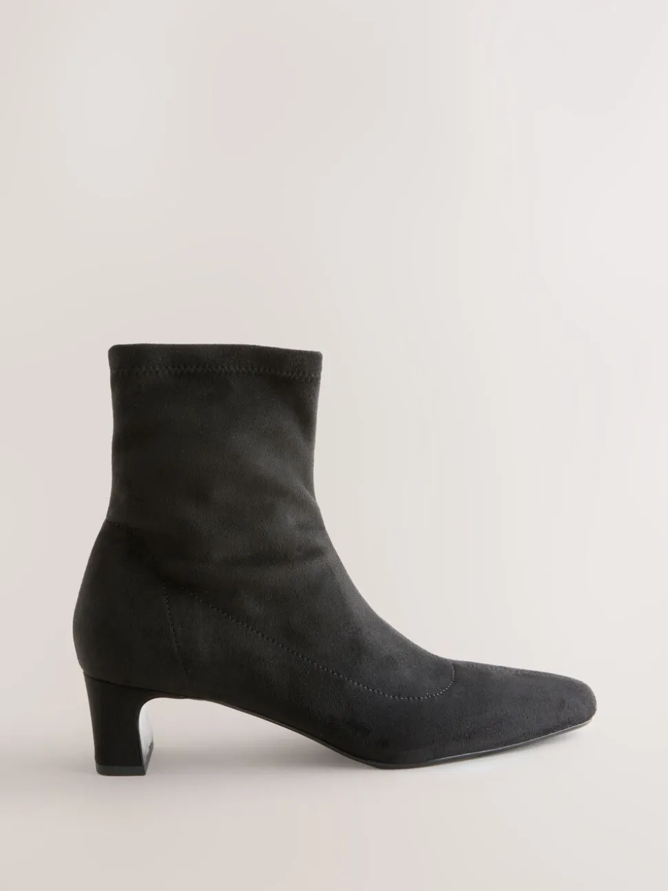 Zwart - Chisel Toe Block Heel Sock Boots