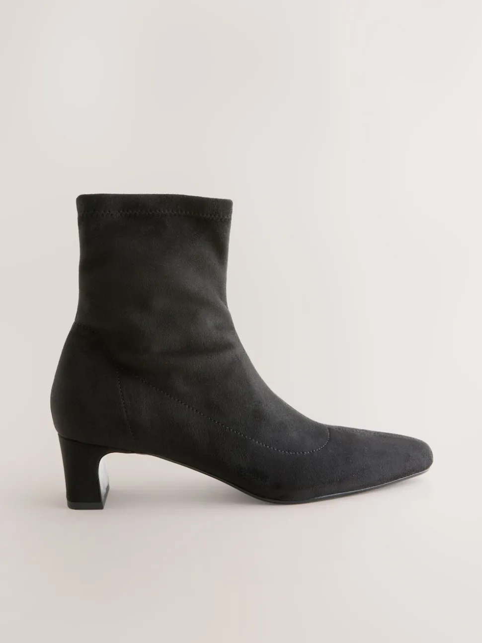 Zwart - Chisel Toe Block Heel Sock Boots