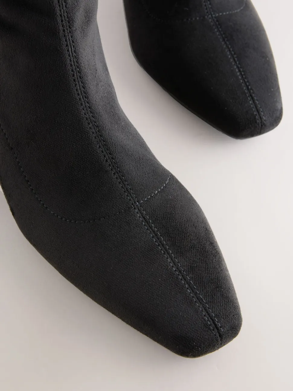 Zwart - Chisel Toe Block Heel Sock Boots
