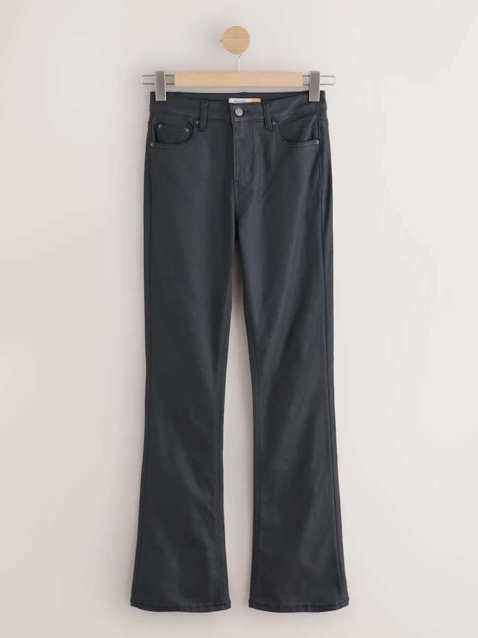 Zwart - Coated Bootcut Jeans