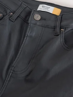 Zwart - Coated Bootcut Jeans