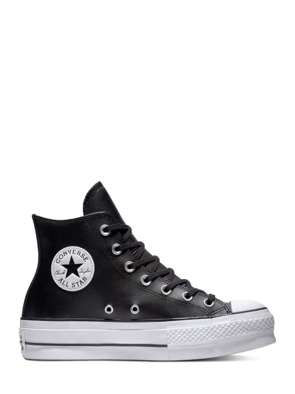 Zwart - Converse - Hoge leren Lift Chuck Taylor sneakers met plateauzool