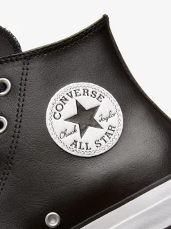 Zwart - Converse - Hoge leren Lift Chuck Taylor sneakers met plateauzool