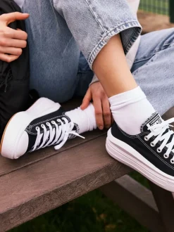 Zwart - Converse All Star Move Chuck Ox sneakers met plateauzool