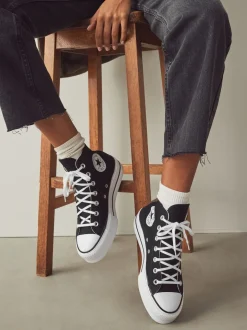 Zwart - Converse Lift - Bleke hoge sneakers met plateauzool