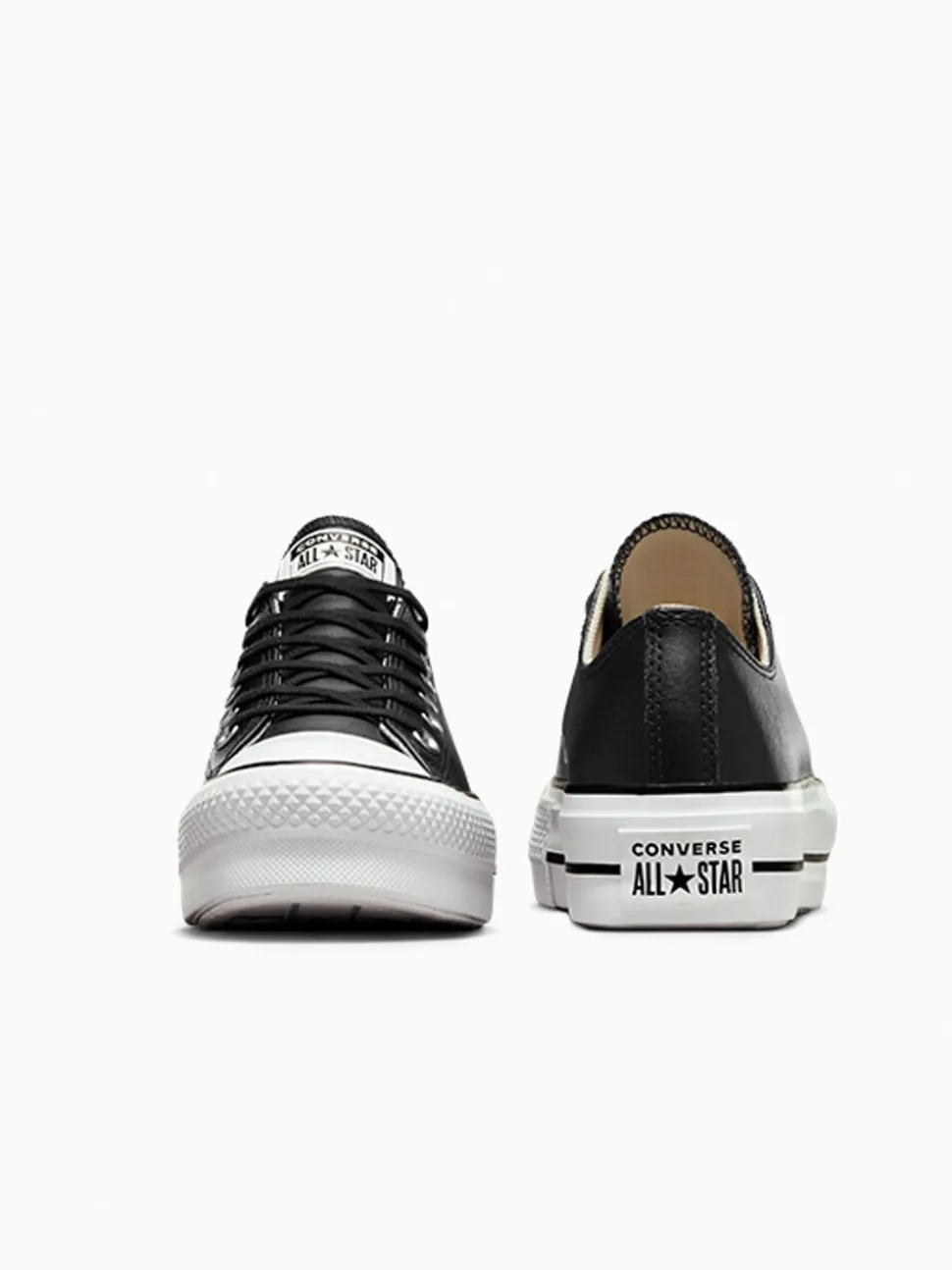 Zwart - Converse Platform Lift Chuck Ox sneakers van leer