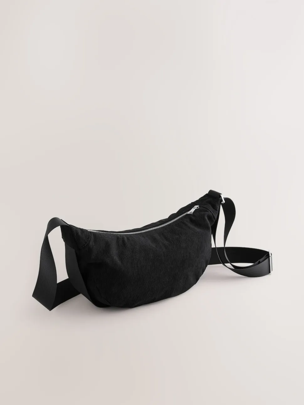 Zwart - Cord Effect Sling Bag