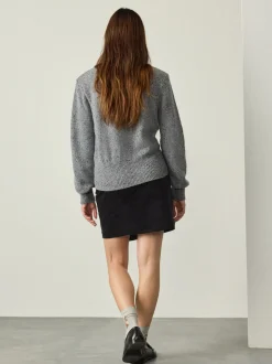 Zwart - Corduroy mini-wikkelrok