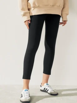 Zwart - Cropped denim jersey legging