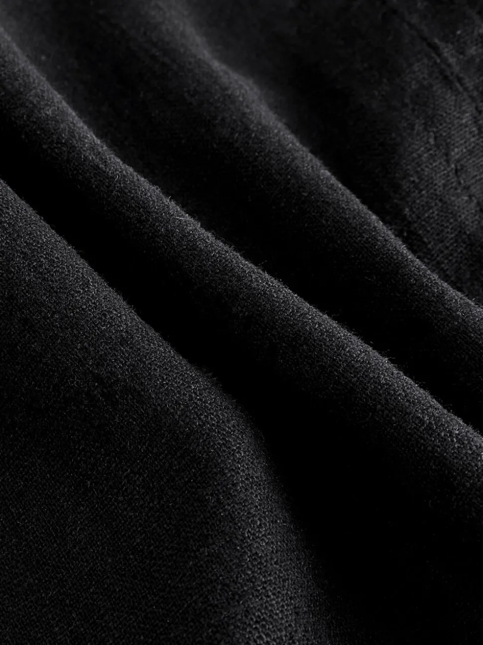 Zwart - Culottes van linnenmix met taillekoord