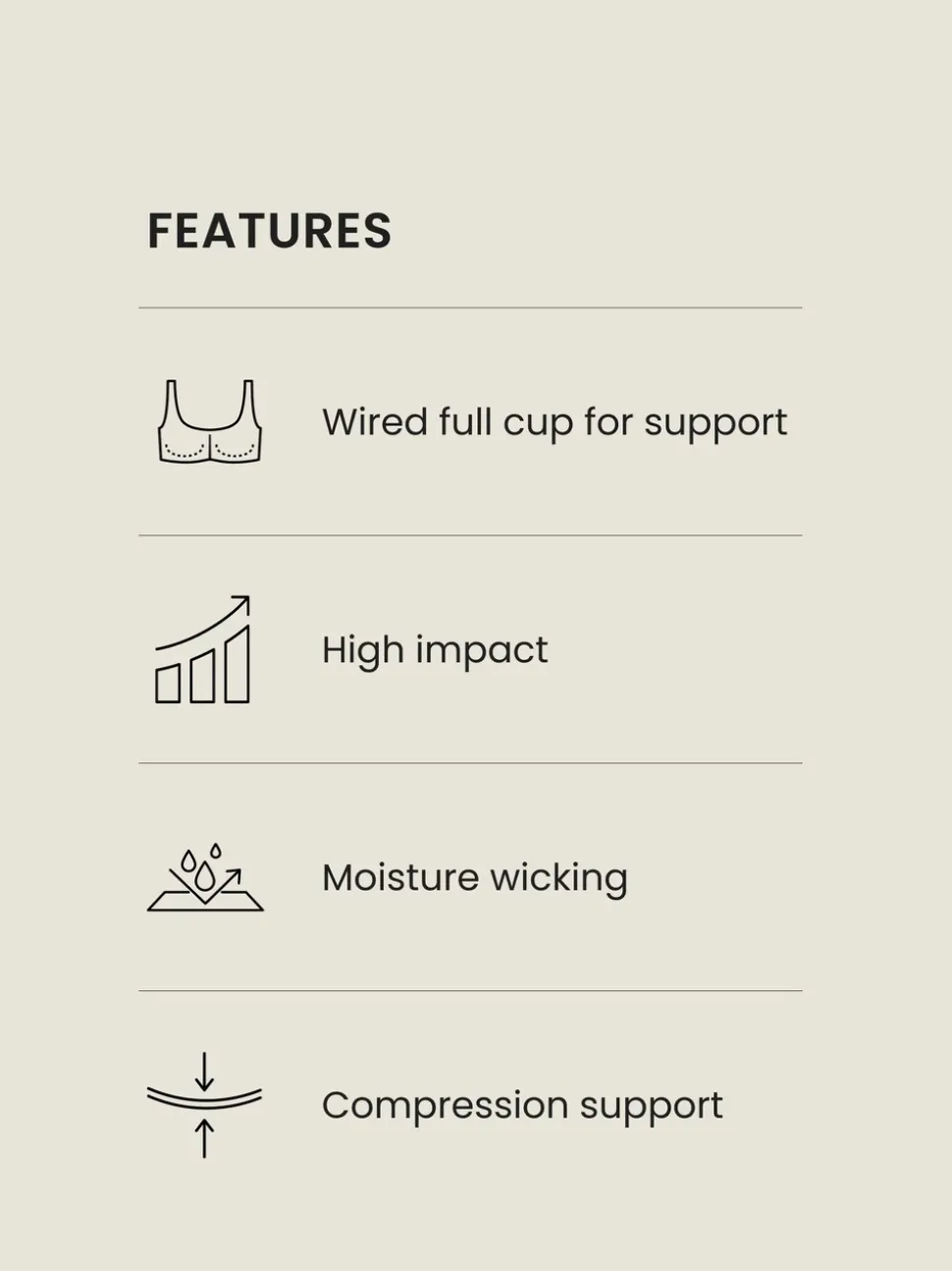 Zwart - DD+ Non Pad Full Cup Dry Tech High Impact Sports Bra
