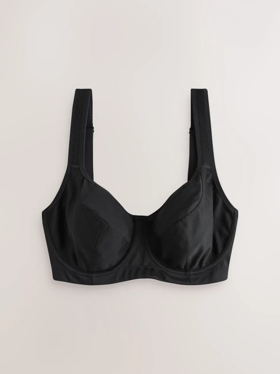 Zwart - DD+ Non Pad Full Cup Dry Tech High Impact Sports Bra