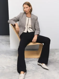 Zwart - Denim jersey legging met uitlopende pijpen