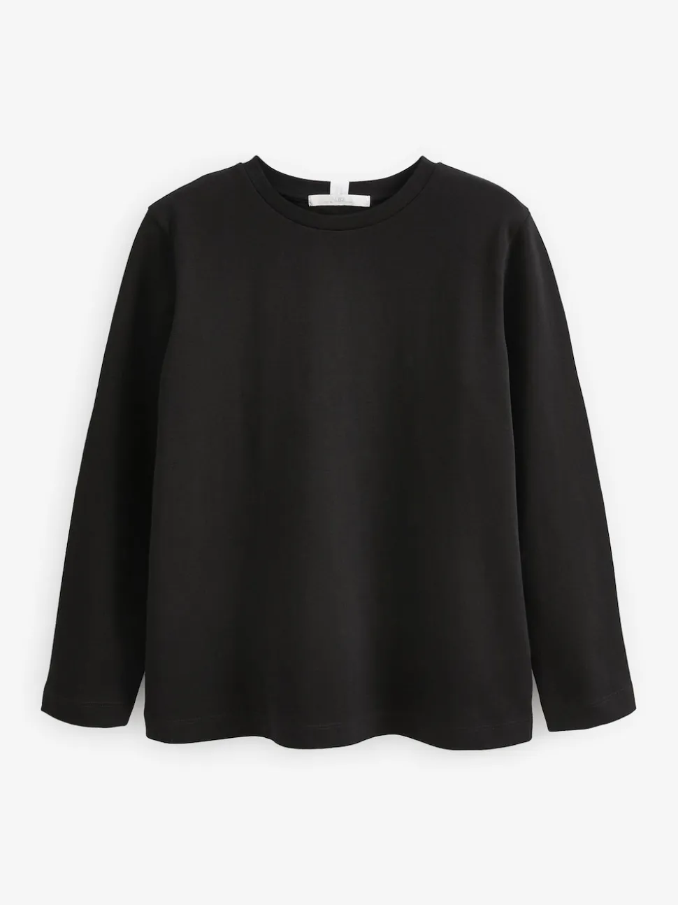 Zwart - Dik T-shirt met lange mouwen en ronde hals