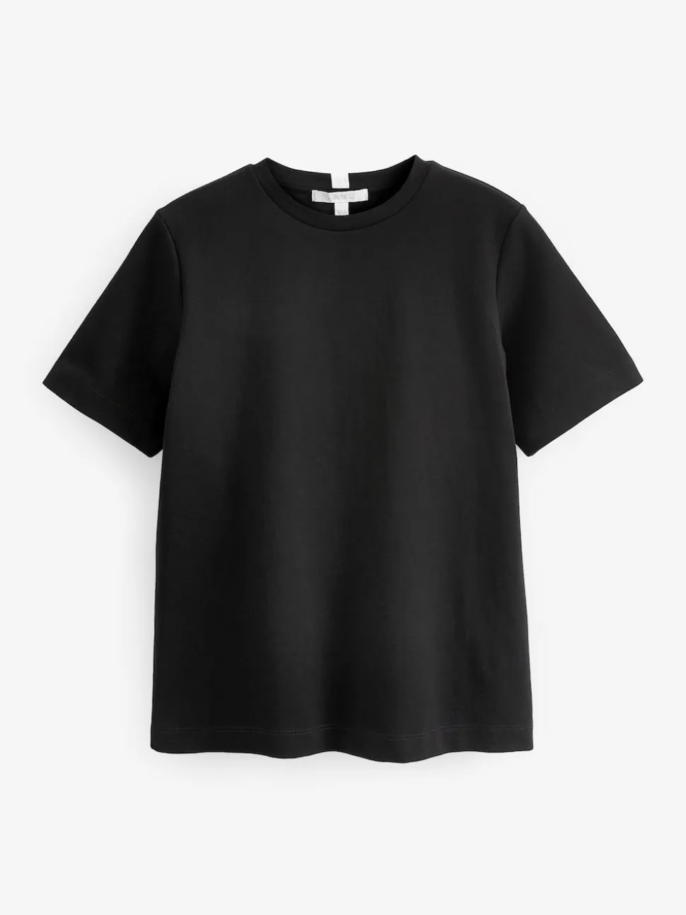 Zwart - Dik T-shirt met ronde hals en korte mouwen