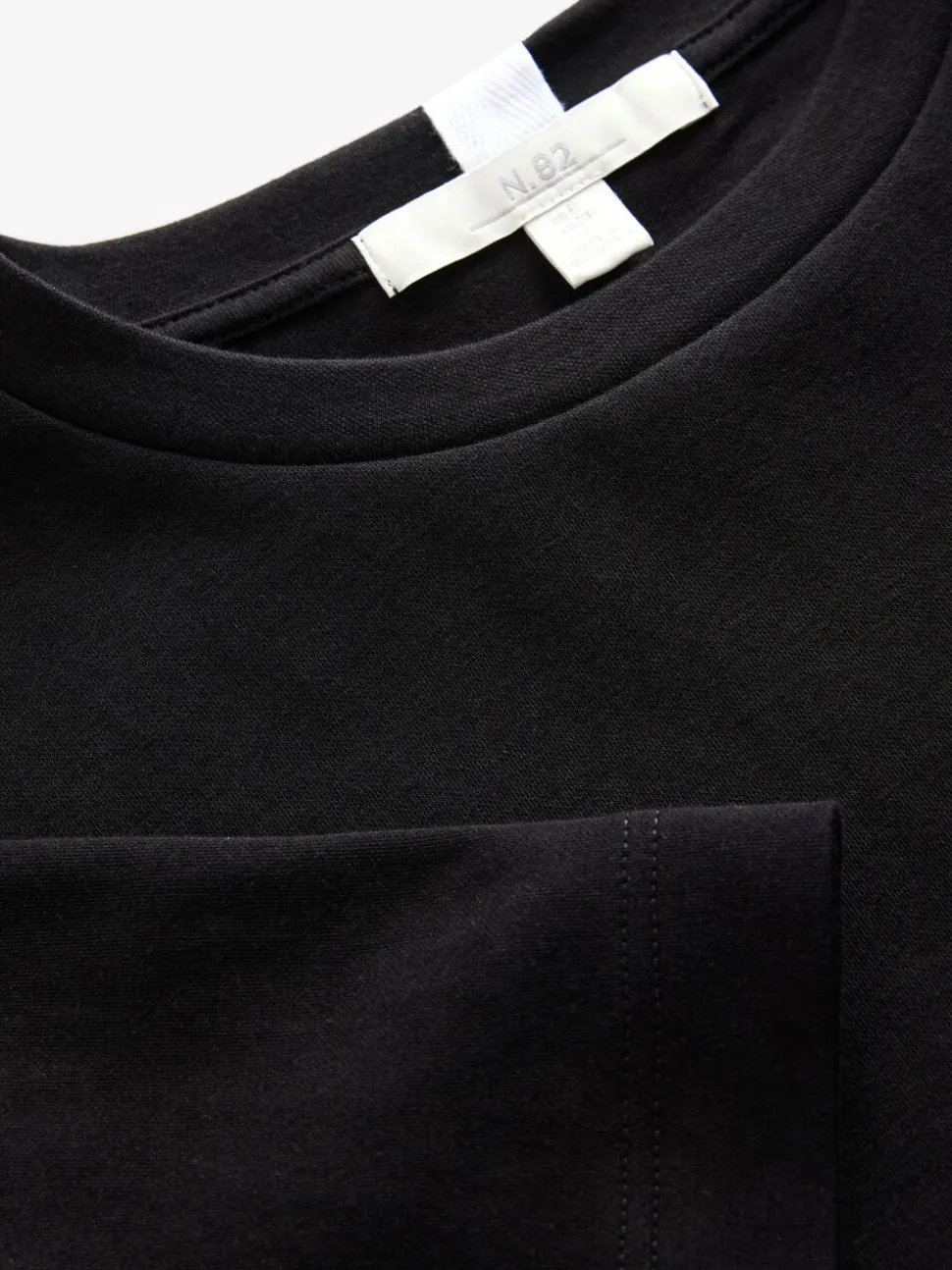 Zwart - Dik T-shirt met ronde hals en korte mouwen
