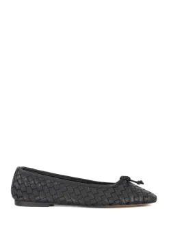 Zwart - Dune London Heat Woven Ballerina Shoes