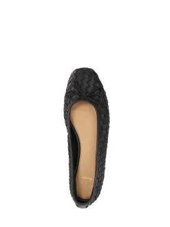 Zwart - Dune London Heat Woven Ballerina Shoes