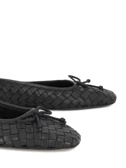 Zwart - Dune London Heat Woven Ballerina Shoes