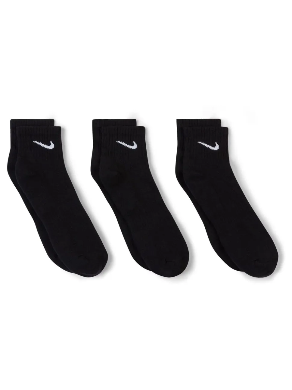 Zwart - Enkel - Nike Everyday set van 3 paar verzachte sokken met boord