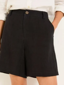 Zwart - FatFace linnen shorts