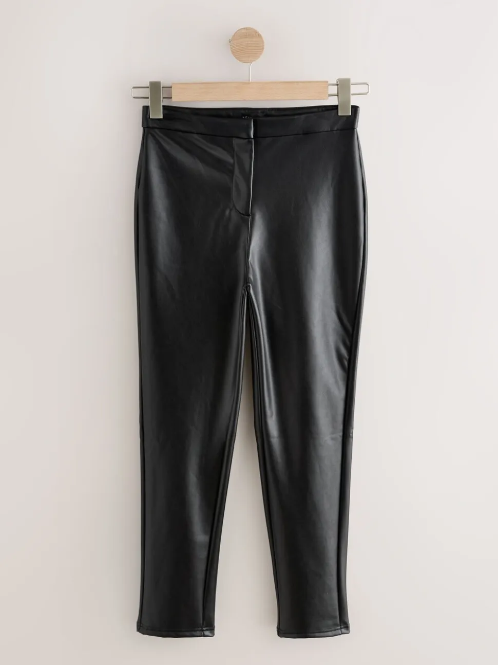 Zwart - Faux Leather Skinny Fit Trousers