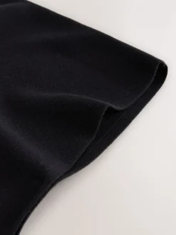 Zwart - Fine Knit Cape Poncho