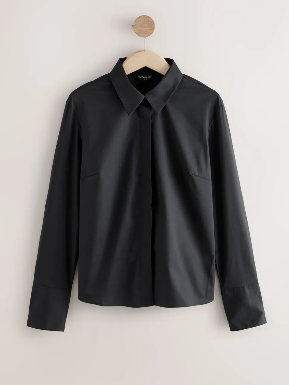 Zwart - Fitted Stretch Essential Long Sleeve Shirt